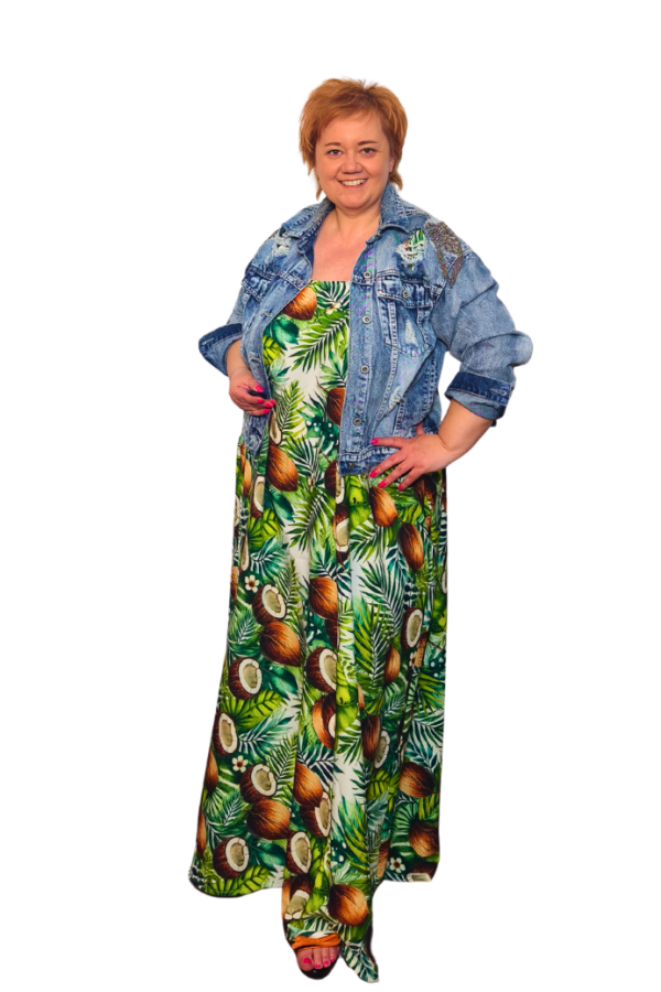 Letné šaty na ramienka - kokos